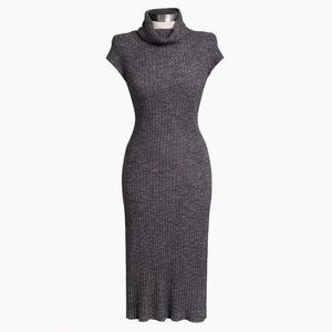 Max Studio Ribbed Sweater Dress Cowl Neck Knit Midi Dress Size S